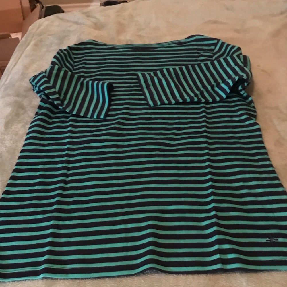 Isaac Mizrahi Live  striped three quarter length Sleeve top.